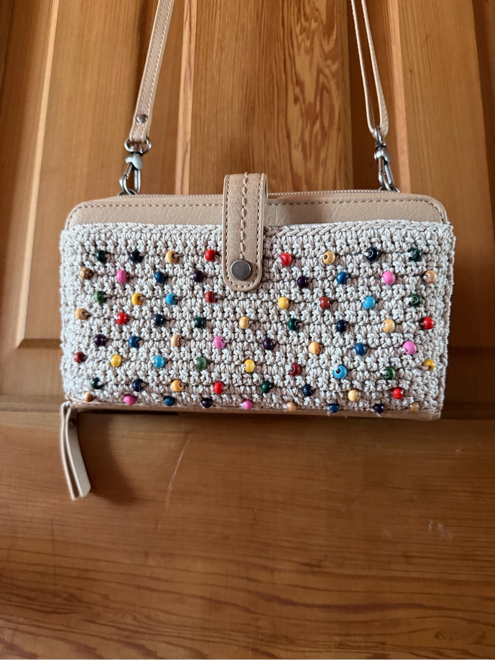The Sak Multi-Colored Beaded Crochet Crossbody Purse/Wallet